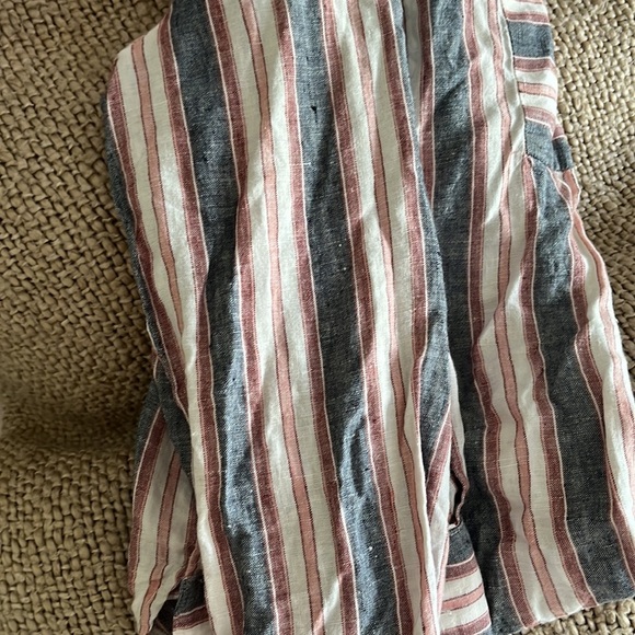 FRAME Linen Clean Collared Bib Shirt in Natural Size XS - Picture 6 of 7